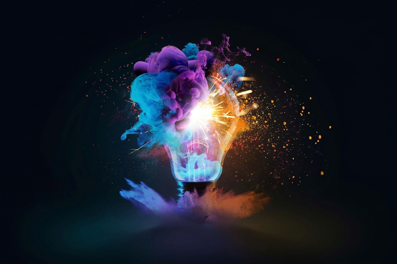 Colourful light bulb